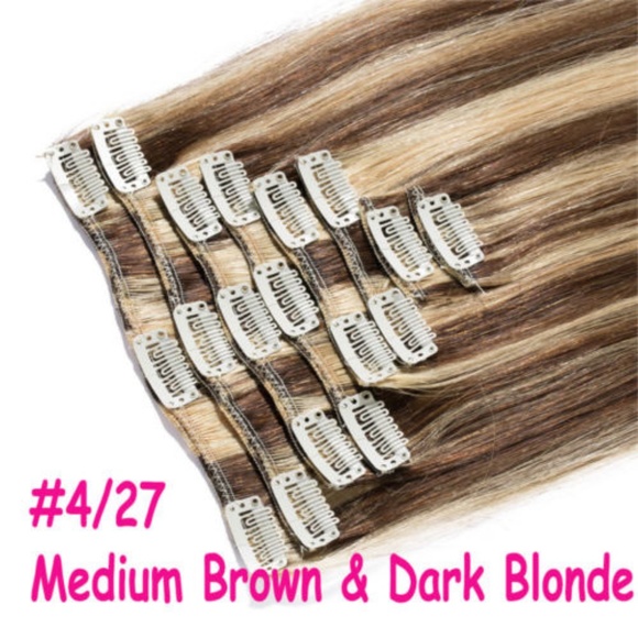 Hair Extensions #4/27 Medium Brown & Dark … - Picture 4 of 8